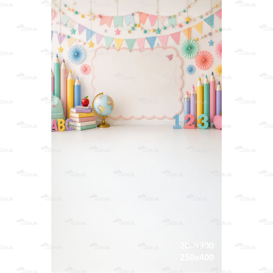 Tło fotograficzne „Pastelowa szkolna ramka ABC” | 4190